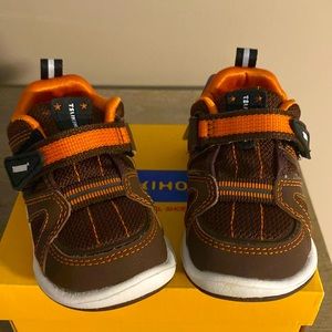 NWT Tsukihoshi baby/ toddler sneakers US5 EUR 20 Brown